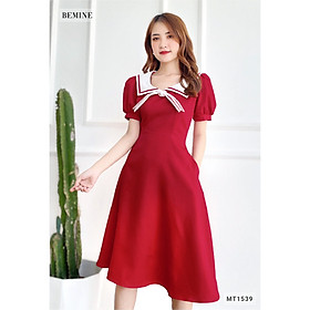 Đầm thủy thủ cổ phối trắng BEMINE MT1539DO