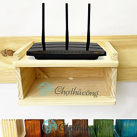 Mua Kệ wifi treo tường gỗ thông 2 tầng nhiều màu  kệ để đồ đa năng - modem wifi  đầu thu kỹ thuật số  máy chiếu  decor trang trí