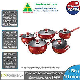 Mua Bộ Nồi Nhôm Poong Nyun FAPV - Đỏ Bông