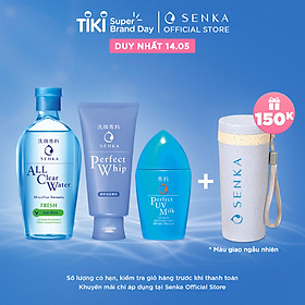 Combo Senka Làm Sạch Chống Nắng (Sữa Rửa Mặt Tạo Bọt Chiết Xuất Tơ Tằm Trắng Senka Perfect Whip 120g + Nước tẩy trang sạch thoáng Senka A.L.L.Clear Water Fresh 230ml + Sữa Chống Nắng Senka Perfect UV Milk 40ml)