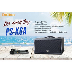 Loa Dalton PS-K8A di động Karaoke, Bluetooth, USB, 2 micro 250W, Bass 20. Hàng chính hãng