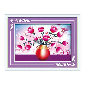 Mua Tranh thêu chữ thập Bình hoa (63*45cm) chưa thêu