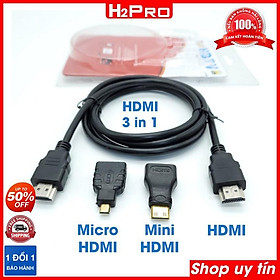 Mua BỘ CHUYỂN TÍN HIỆU CỔNG HDMI 3 TRONG 1 CHO ĐẦU CHUẨN HDTV  HDMI sang mini HDMI và micro HDMI  dây dài 1m