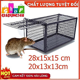 Hình ảnh Bẫy chuột lồng sắt cỡ nhỡ 28 x15x15cm -hàng sắt Nam Đinh Có thể tái sử dụng-Giadung24h