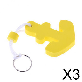 3x7.3 x 6cm Yellow Anchor Foam Floating Boat Key Chain Ring