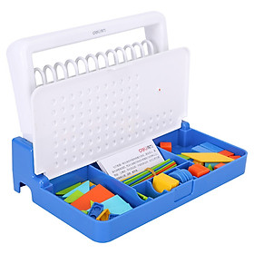 Deli (deli) 12 lines children's learning box students math counter multi-function computing arithmetic frame blue 74319