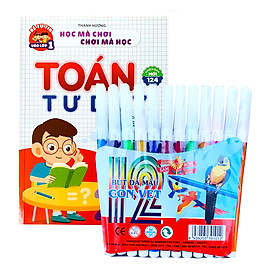 Bộ 12 Bút Màu Nước Kèm Sách Tô Màu Học Toán Cho Bé Tự Tin Vào Lớp 1