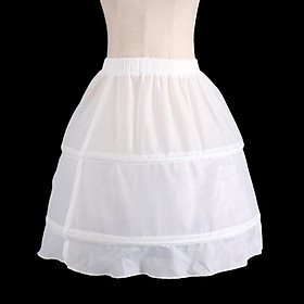 Girls Chiffon 2 Hoop Petticoat Puffy Tulle Skirt Dance Underskirt White
