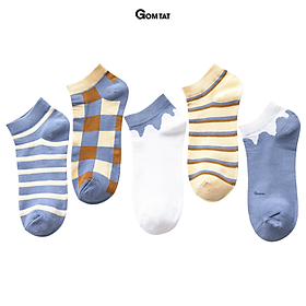 Combo 5 đôi Vớ nữ cổ ngắn Vintage, Tất nữ sử dụng cả tuần - GOMTAT - CB39K