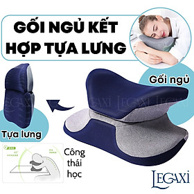 Gối Ngủ Văn Phòng Kết Hợp Tựa Lưng Cao Su Non Gối Kê Đầu Úp Mặt Công Thái Học Giảm Đau Lưng Cổ Vai Gáy Tê Tay Legaxi