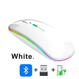 Chuột Bluetooth Sạc Thiết RGB USB 2.4G Quang Không Dây Mause Dành Cho Máy Tính Laptop Macbook Xiaomi Mi Hai Chế Độ Im Lặng chuột - one