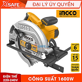 Mua Máy Cưa đĩa tròn INGCO CS18568 kèm theo 1 lưỡi cắt 185mm và 1 bộ than  công suất 1600W  tốc độ không tải 5000rpm