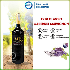 Rượu Vang Đỏ 1918 Classic Cabernet Sauvignon 750ml 13% - Chile - Hàng Chính Hãng