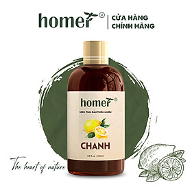Tinh Dầu Chanh Homer 100ml - Chính Hãng, Đạt Chuẩn Kiểm Định Cao Cấp - Tinh Dầu Xông Thơm Phòng, Thư Giãn, Khử Mùi hiệu quả - 100ML