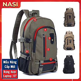 Balo nam nữ B1081 NASI mẫu nâng cấp mới đựng được laptop 15 inch ba lô du lịch đi chơi phượt học sinh đi học đi làm công sở thời trang