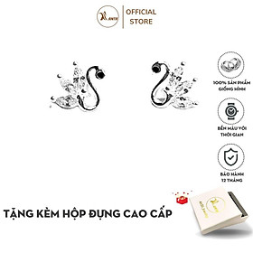 Bông tai bạc kiểu dáng thiết kế hình thiên nga đính đá sang trong phong cách Hàn Quốc ANTA Jewelry - ATJ9007