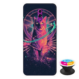 Ốp lưng điện thoại Oppo Reno hình Mèo Phép Thuật tặng kèm giá đỡ điện thoại iCase xinh xắn - Hàng chính hãng
