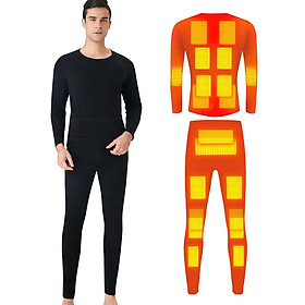 Heated Underwear for Winter Warm 20 Areas Electric USB Heated Shirt and Pants Set App Control 5 Temperature Settings