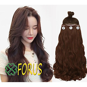 Tóc giả kẹp phím phồng xoăn set 3 cái