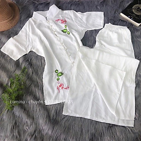 ĐỒ LAM ĐI CHÙA Mẫu Song Ngư Lụa Cao Cấp