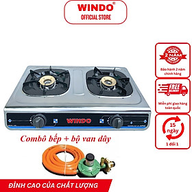 Mua Bếp Gas Đôi Mặt Inox WINDO - 618 SI | Bếp gas 6 tấc tiết kiệm gas- Hàng chính hãng