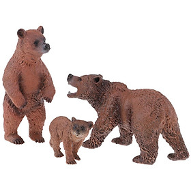 3pcs Bear Family Model  Animal Figurines Collection Kids Toys