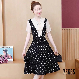 Đầm xoè lụa bi phối áo nơ siêu xinh  MMR