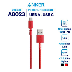 Mua Dây Cáp Sạc USB Type-C Anker PowerLine Select+ A8022 0.9m / A8023 1.8m - Hàng Chính Hãng