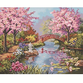 Mua Tranh đính đá tự làm họa tiết cảnh làng quê yên bình nên thơ size 40*30