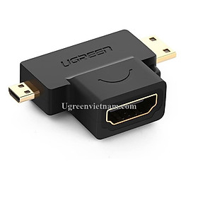 Đầu chuyển HDMI to Mini HDMI + Micro HDMI Ugreen 20144 - Hàng chính hãng