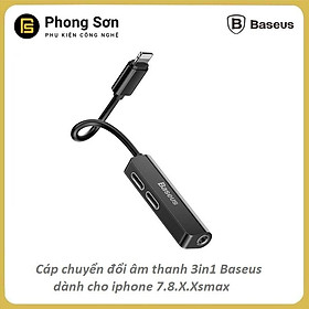 Mua Bộ chia chuyển đổi âm thanh Baseus L52 3in1 2 cổng - Hàng Chính Hãng
