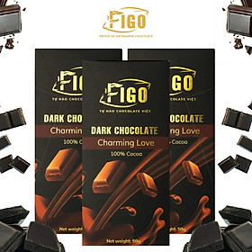 Kẹo Socola đen nguyên chất 100% cacao không đường 100g Figo