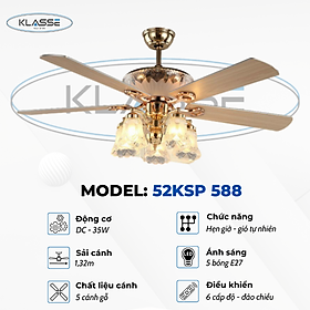 Mua Quạt trần chùm đèn Klasse 52KSP 588 Hàng chính hãng