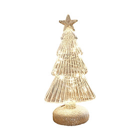 Christmas Tree Glass Night Light Twinkle Table Lamp for Holiday Party Indoor