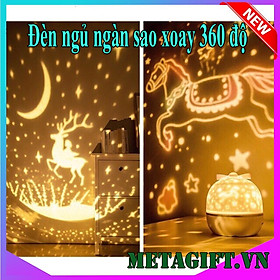 Mua Đèn ngủ chiếu ngàn sao bầu trời dãy ngân hà vũ trụ 3D tự xoay 360 độ cho bé cắm điện cao cấp