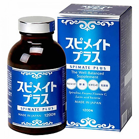 Tảo Spirulina Spimate Plus 1200 viên bổ sung vitamin, rau xanh - Nội địa Nhật Bản