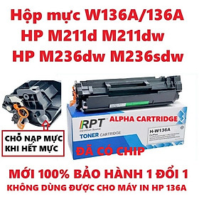 Hộp mực Có Chíp HP M211d, M211dw, M236dw, M236sdw (W136A) CHO MÁY IN HP 211d 211dw 236dw 236sdw -HÀNG CHÍNH HÃNG ALPHA CARTRDGE