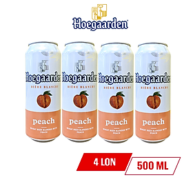 Lốc 4 Lon Bia Hoegaarden Peach 500ml Lon