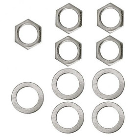 3-7pack 5 Pieces Electric Guitar Bass Jack Output Socket Nuts Washers Silver