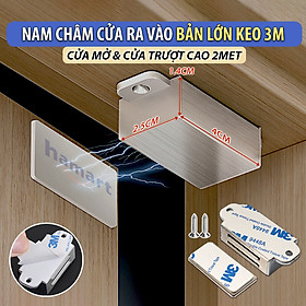 Nam Châm Gắn Cửa Tủ Chữ L Chốt Khoá Ngăn Kéo Hút Cố Định Mạnh Mẽ Kèm Keo Dán Siêu Dính Tiện Lợi - SET Nam Châm LỚN 3M