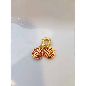 Phụ Kiện Nữ Charm vòng đeo tay xinh Hình 2 đồng tròn đỏ kiểu may mắn các chị em phối vào vòng tay của mình ạ Size đồng tròn kiểu size ngang 10mm x dầy 2mm ạ