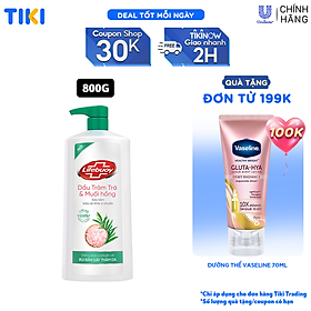 Sữa Tắm Lifebuoy Detox Và Sạch Sâu Khỏi Bụi Mịn Pm2.5 Và Vi Khuẩn Tràm Trà Muối Hồng 100% Từ Thiên Nhiên Chai 800G