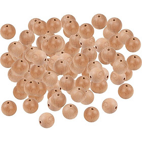 100x Unfinished Round Wooden Beads Charms Loose Spacer Ball DIY Jewelry Findings