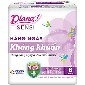 Combo 6 Băng Vệ Sinh Diana Daily Sensi Siêu Thấm Kháng Khuẩn (Gói 8 Miếng)
