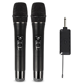 Mua Bộ 2 micro không dây chuyên nghiệp karaoke Live Broadcast Home Conference Audio VHF MIC KTV J.I.Y LCD 1284