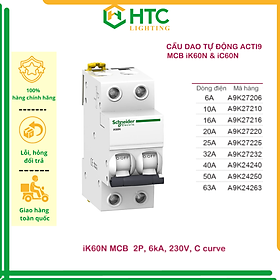 [Hàng chính hãng Schneider Electric] Cầu dao / Aptomat tự động  MCB Acti9 IK60N 2P 6kA 230V - 20A