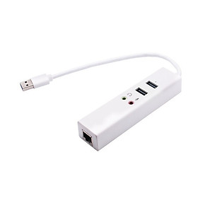 Mua ROGTZ Hub Đa Năng Chia 2 Cổng USB 2.0 + Card Âm Thanh + Lan RJ45 - Hàng Nhập Khẩu