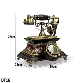 ĐIỆN THOẠI TÂN CỔ ĐIỂN DT16 bàn phím quay chuông thanh, dùng được nghe gọi âm thanh rõ ràng. Điện thoại để bàn tân cổ điển- Điện thoại bàn chất liệu gỗ để trang trí