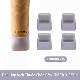 Mua COMBO 4 Miếng Lót Chân Bàn Ghế Silicon Bọc Chân Bàn Ghế Vuông & Tròn Tiện Lợi