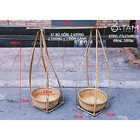 Mua Bộ quang gánh tre lớn trang trí tiểu cảnh C90cm T-GANH-02